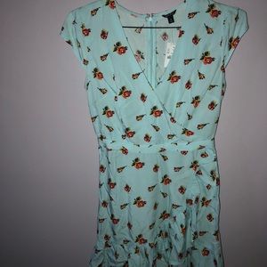 Blue flower pattern dress